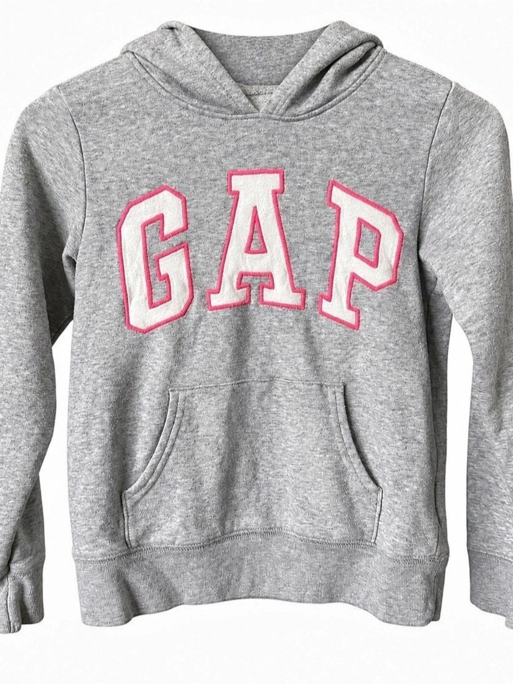 GAP Girls Gray & Pink Logo Hoodie Size Medium (8)